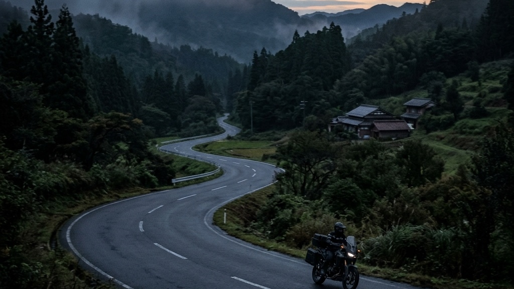 山道のワインディングロード