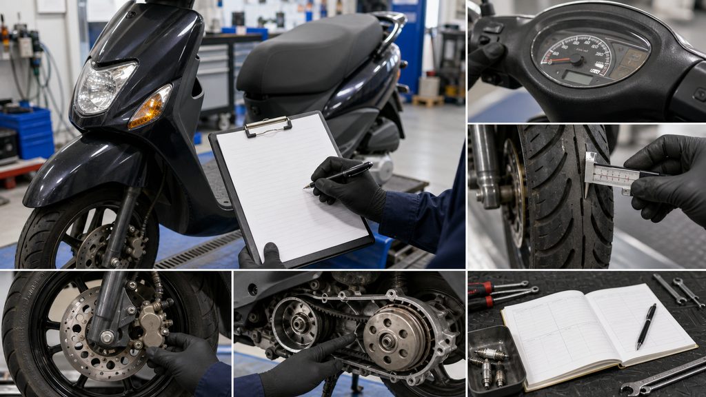 中古125ccスクーターの点検ポイントイメージ