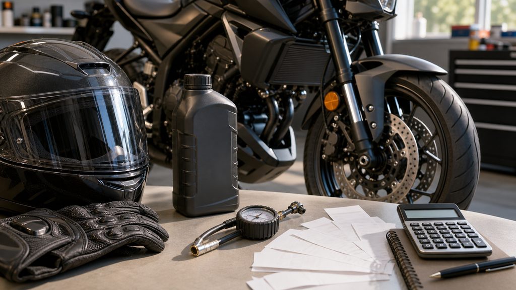 Ninja250の年間維持費を項目別に分解するイメージ
