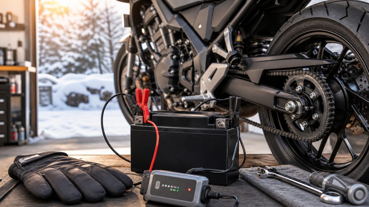 バイクのバッテリーが冬に上がる原因と防止策｜保管と充電器おすすめ