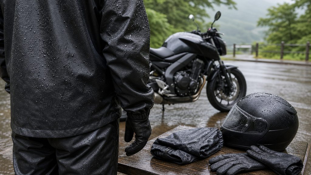バイク用ワークマンが選ばれる理由と「耐水圧だけで選ぶ落とし穴」のイメージ